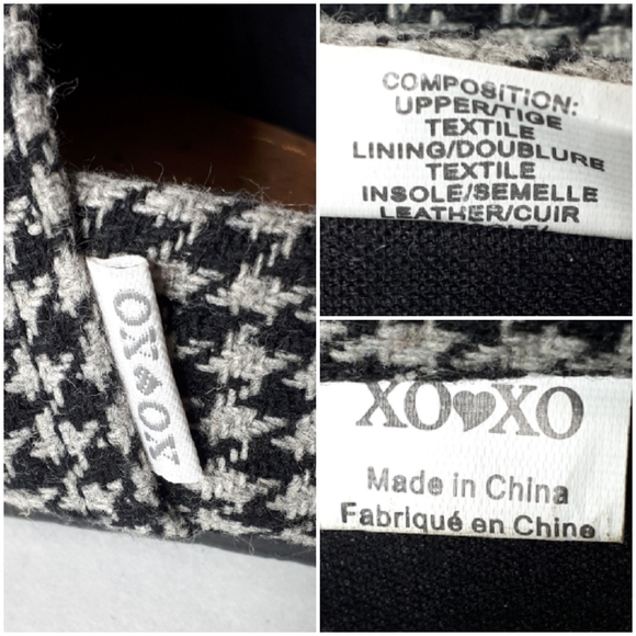 XOXO Houndstooth Canvas Slip On Flat Shoes Leather - Picture 6 of 10